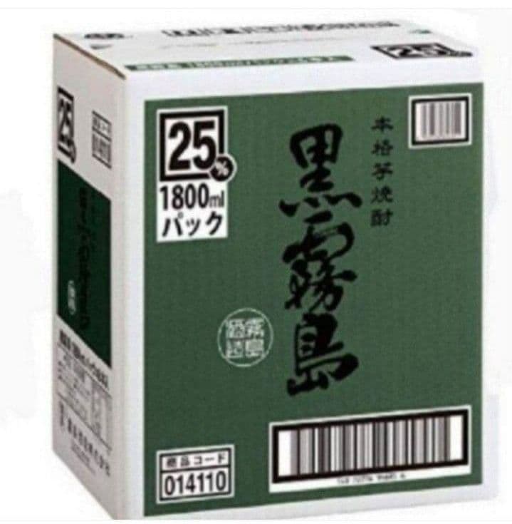 1310 黒霧島 芋 25度1.8Lパック 1ケ一ス( 6本入)