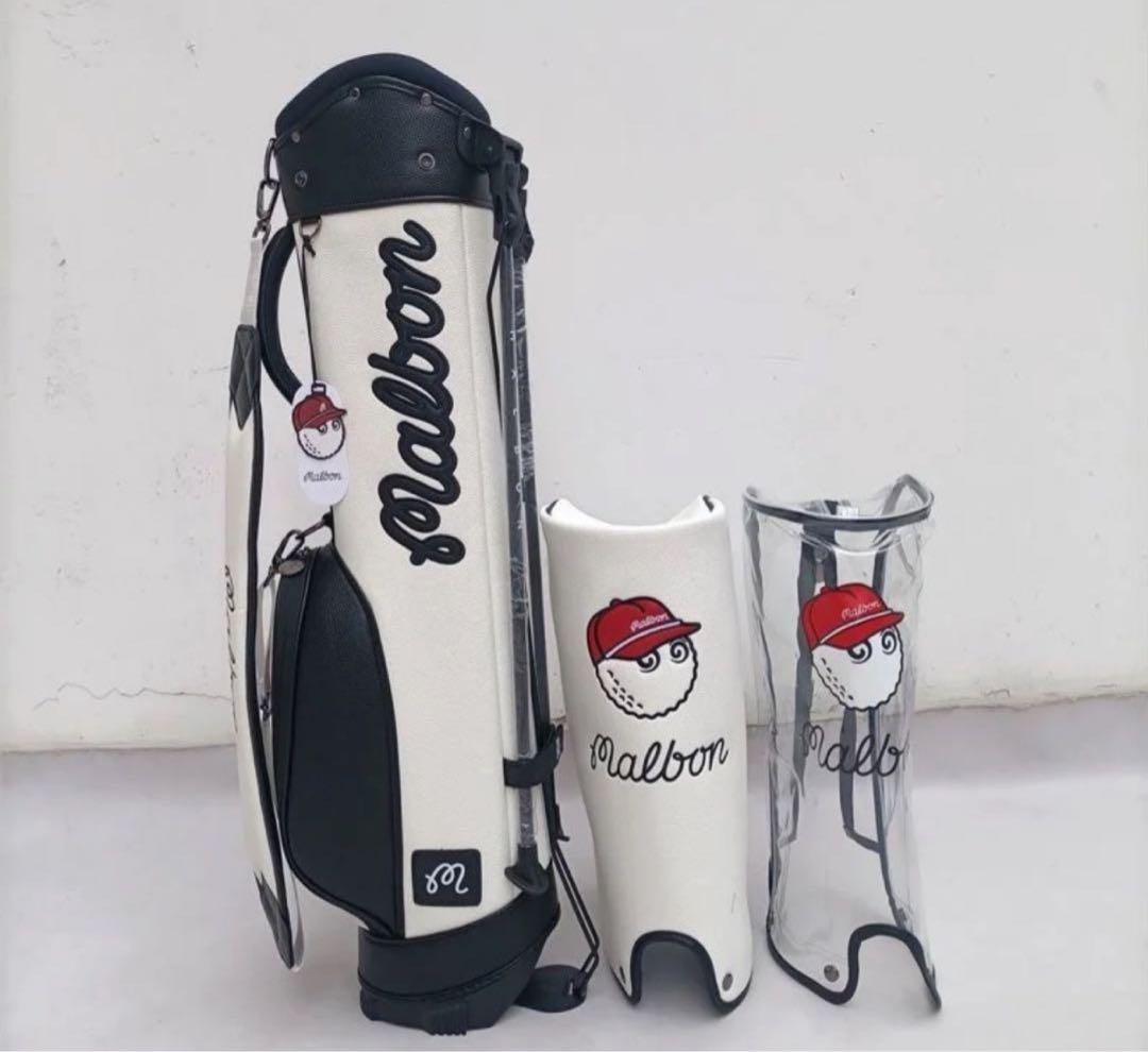 【即発送】マルボン ゴルフmalbon キャディバッグ 男女兼用3分割 ホワイト