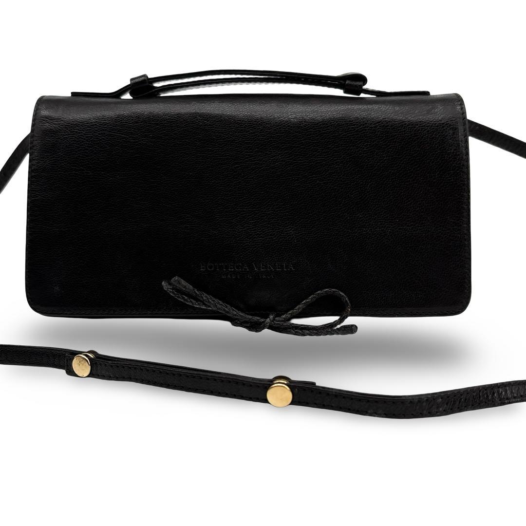 美品】ボッテガヴェネタ　ショルダーバッグ　２WAY ハンドバッグ　ロゴ　レザー
