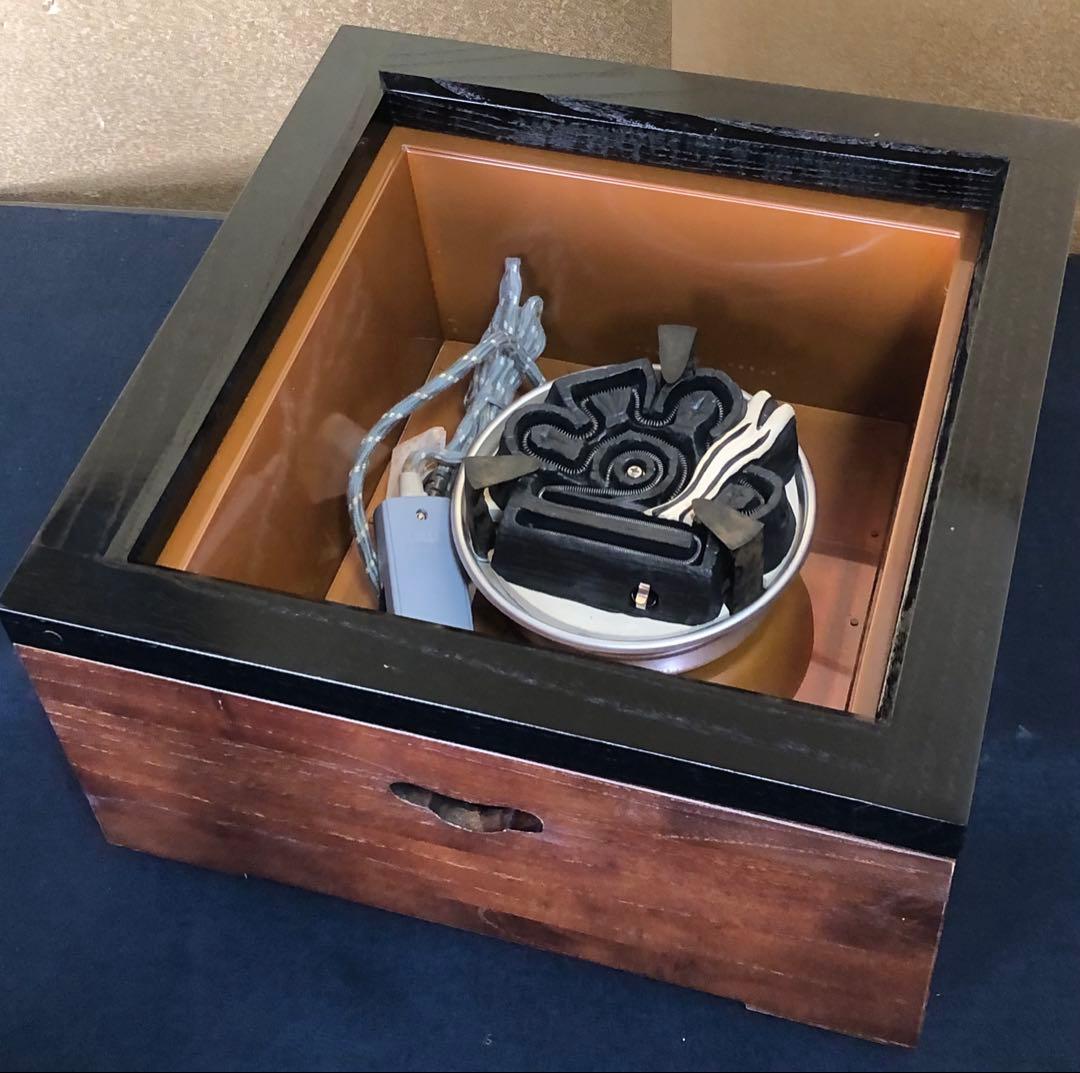 《R》特選本桐 置炉 秀峰堂 野々田商店炭型電熱器B付 元箱 260212け2