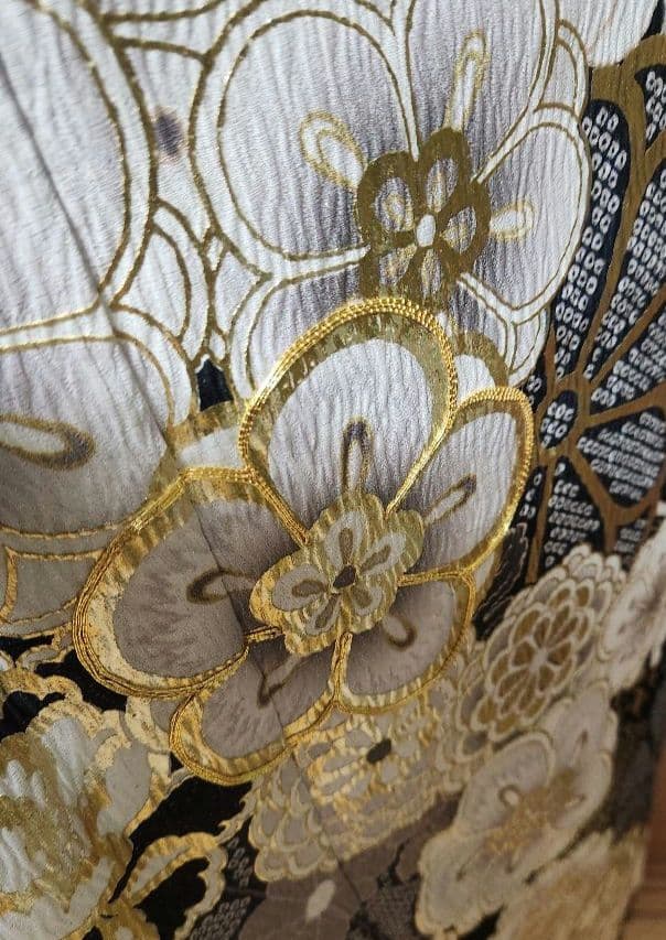 ねね丹後ちりめん 振袖セット 黒 金