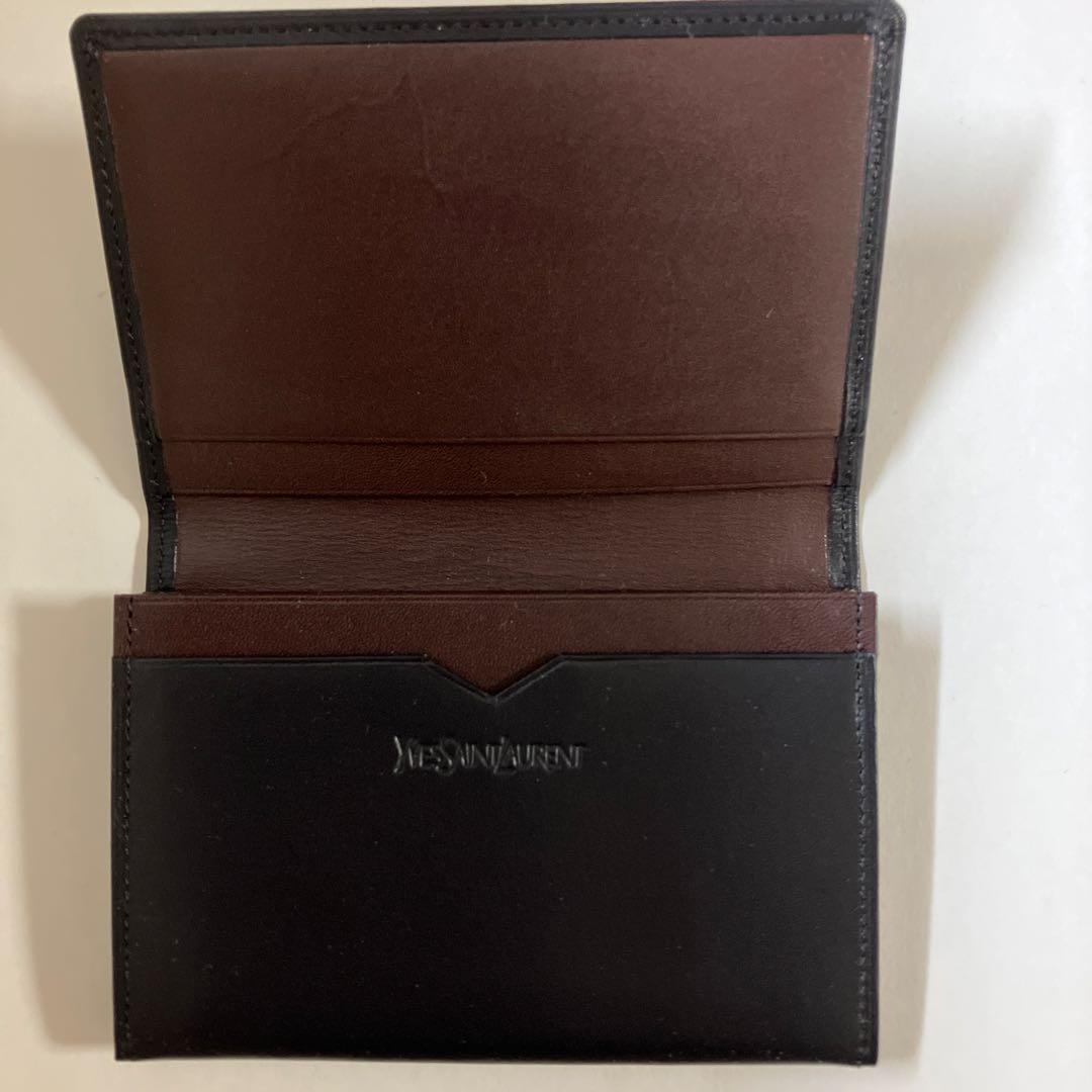 【未使用】イブサンローラン　ブラック レザー カードケース　名刺入れ