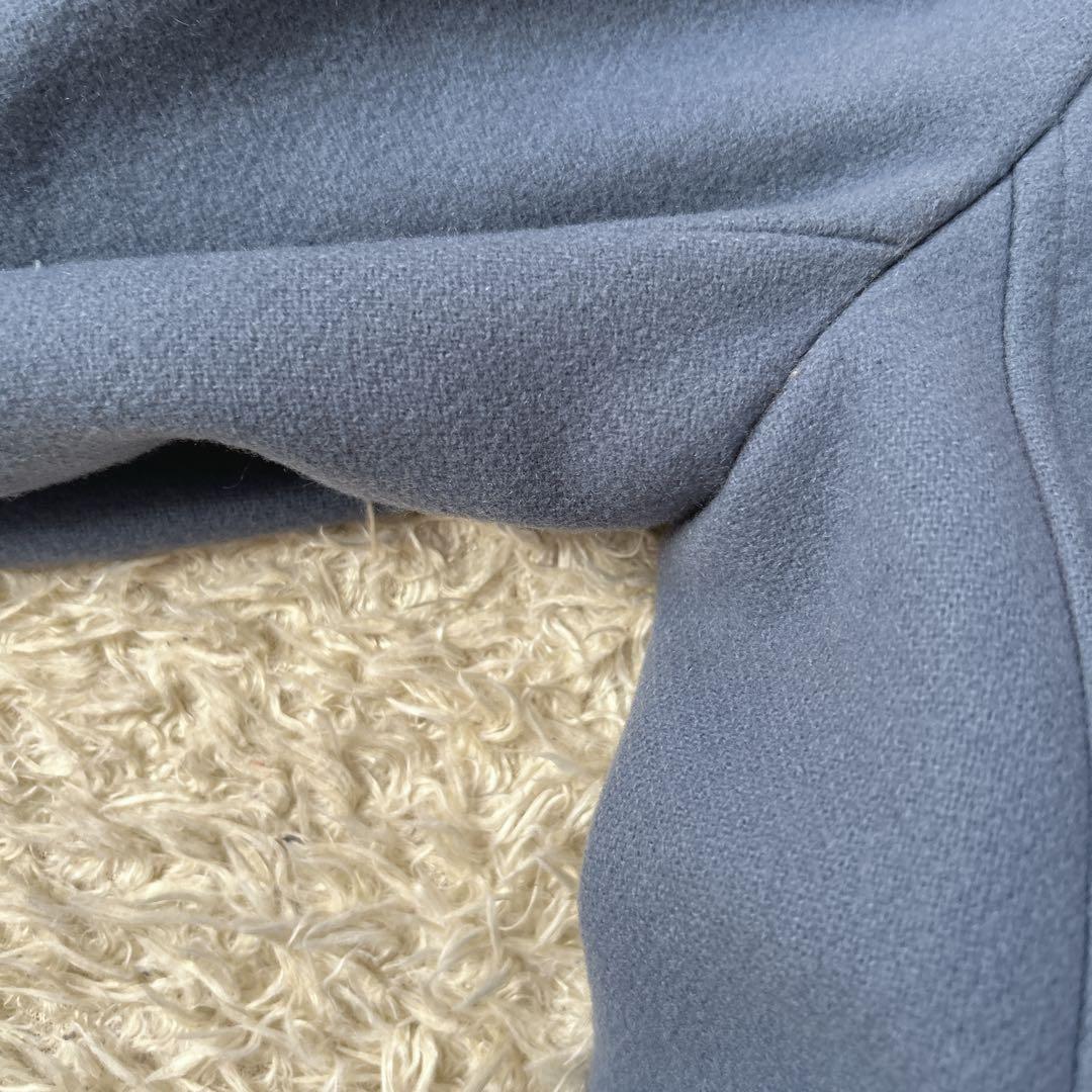 美品　マッキントッシュフィロソフィー　メルトンステンカラーコート　青　カシミヤ