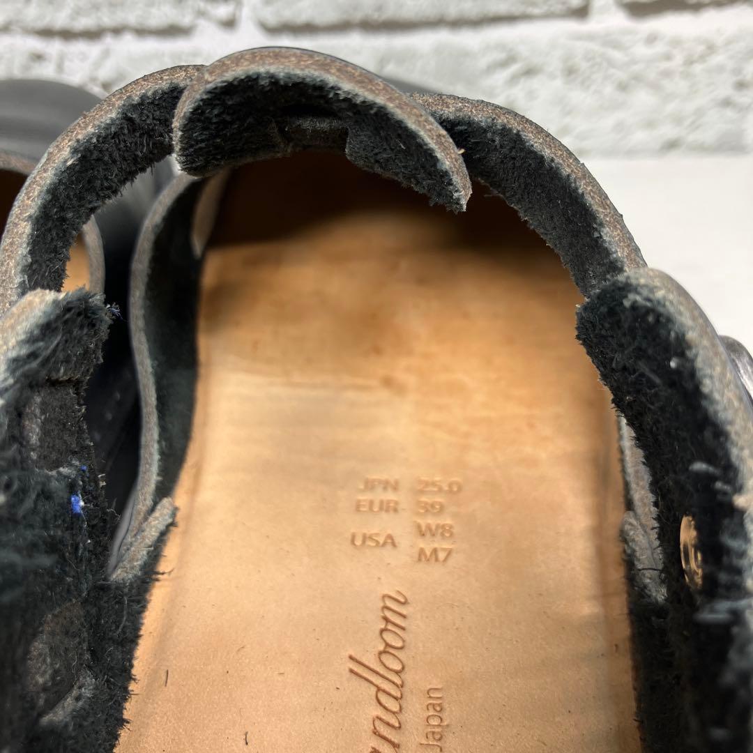 【美品】オーガニックハンドルーム 25.0cm レザー Tストラップシューズ