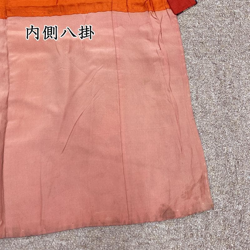 503ag81◎七五三 三歳 女の子 アンティーク着物&被布 濃い紫◎