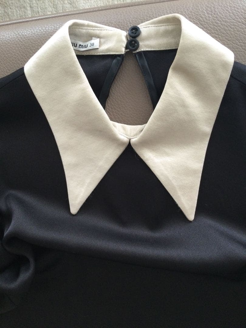 MIUMIU ブラックワンピース　シルク　かわいい　結婚式　38 美品　匿名送込