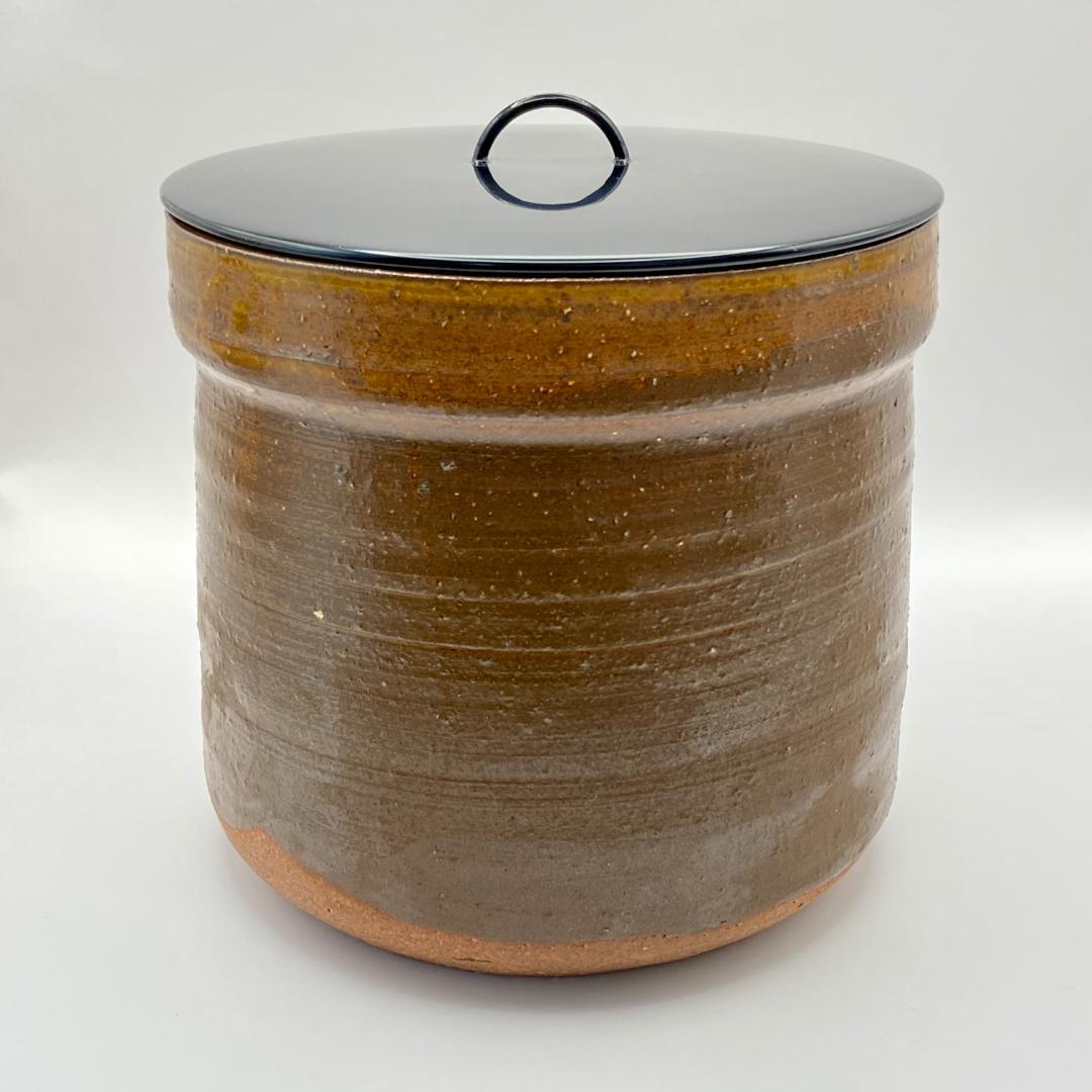 一重口水指 信楽焼 渋紙手　西尾香舟　共箱入　茶道具　茶器　伝統工芸品