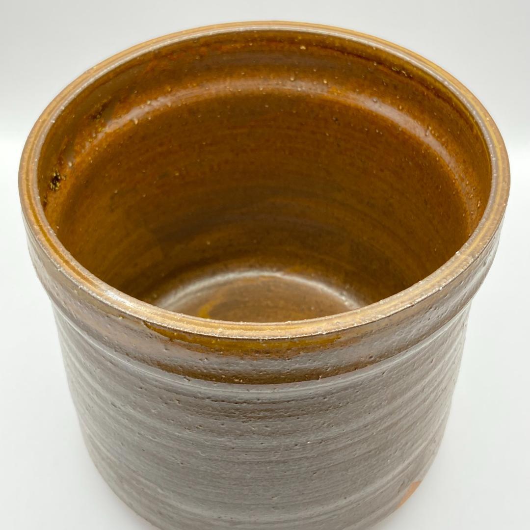 一重口水指 信楽焼 渋紙手　西尾香舟　共箱入　茶道具　茶器　伝統工芸品