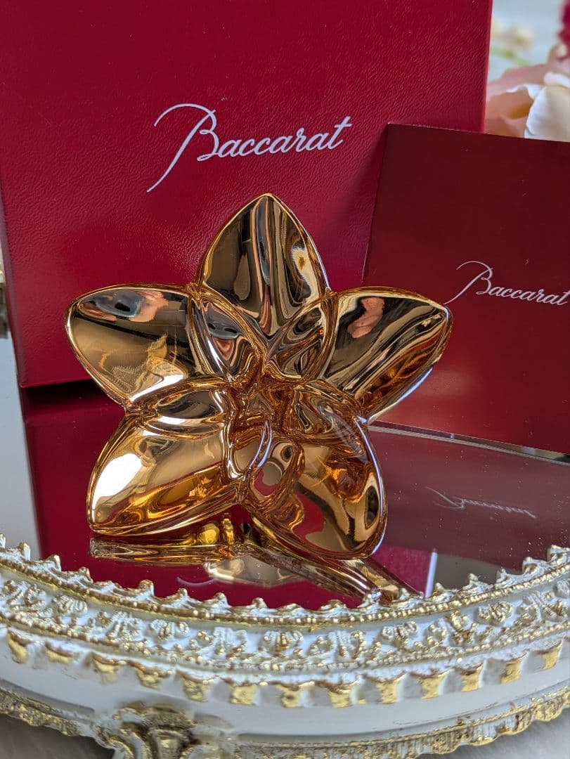 ⚜️Baccarat⚜️クリスタルフィギュア ブルーム ゴールド　花