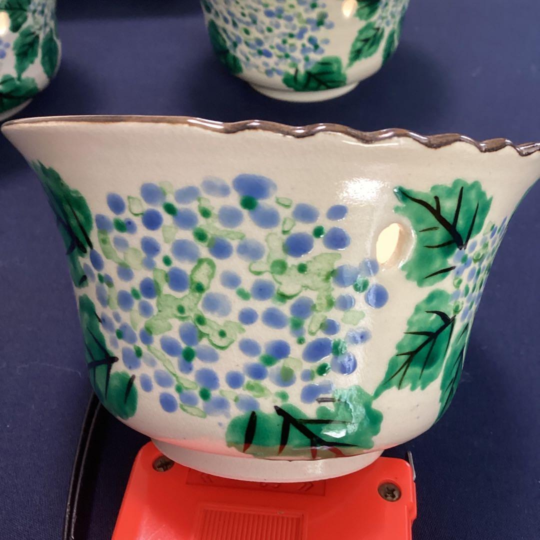 京焼乾山写紫陽花向付10客　　新品未使用　　　夏の器　　最後の10客