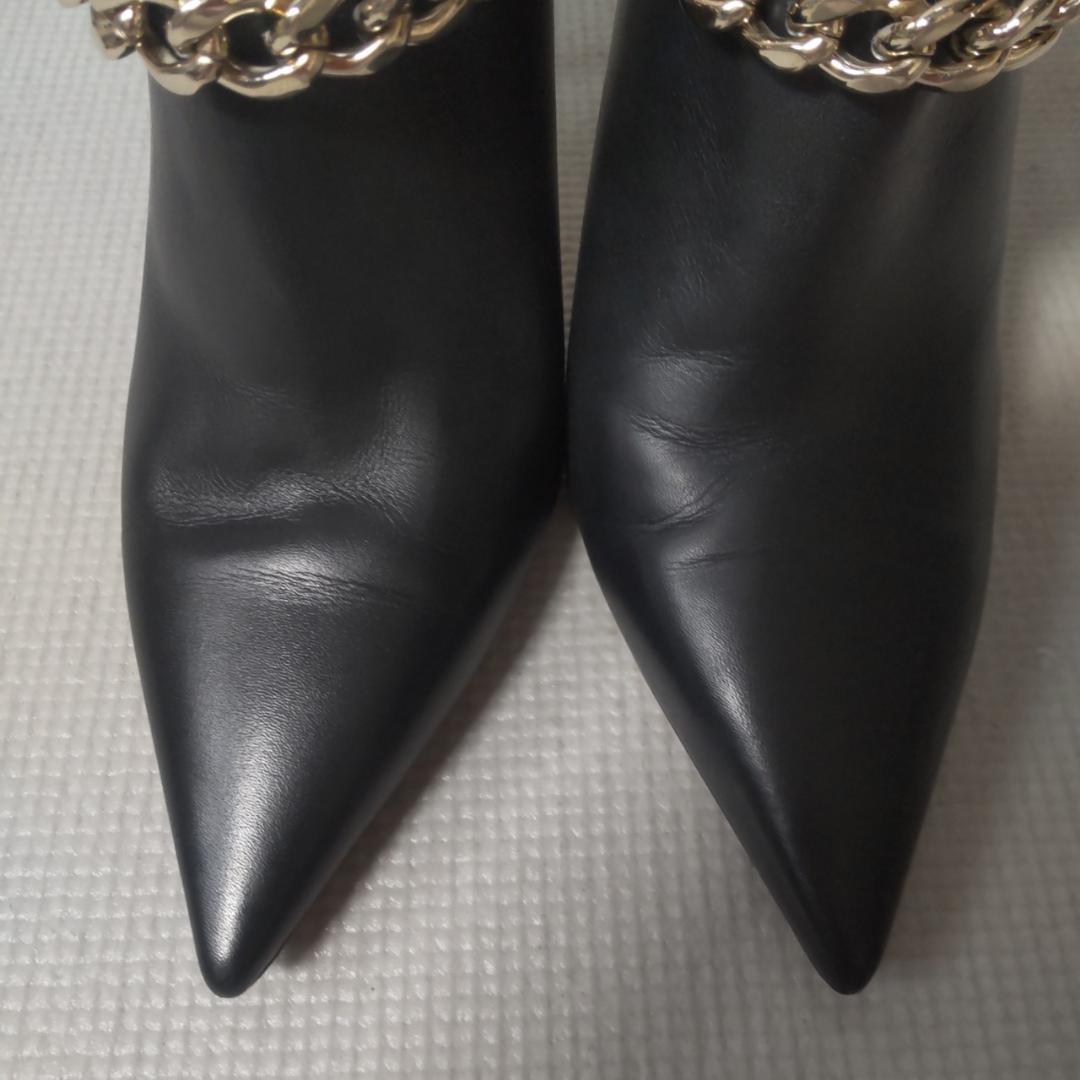 JIMMY CHOO LEXX100 ミュール 2WAY チェーン ハイヒール黒