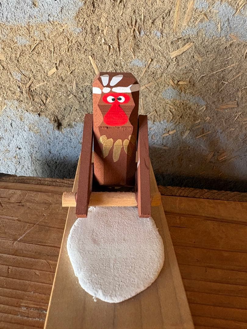 廃絶希少！奈良井宿藤屋土産物店 中西康二【からくり人形 蕎麦のし猿】郷土玩具