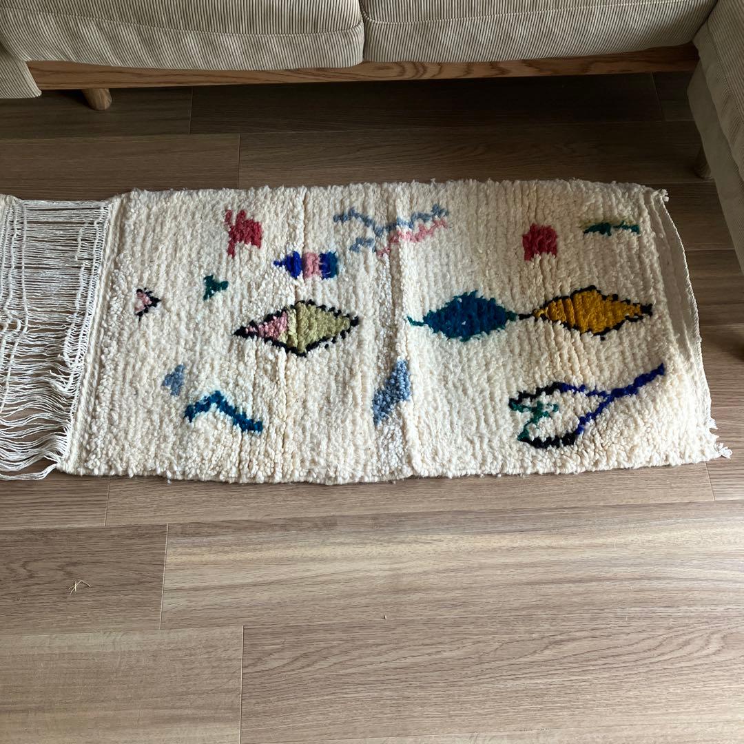 モロッコ　ラグ　アジラル　カラフル　2点