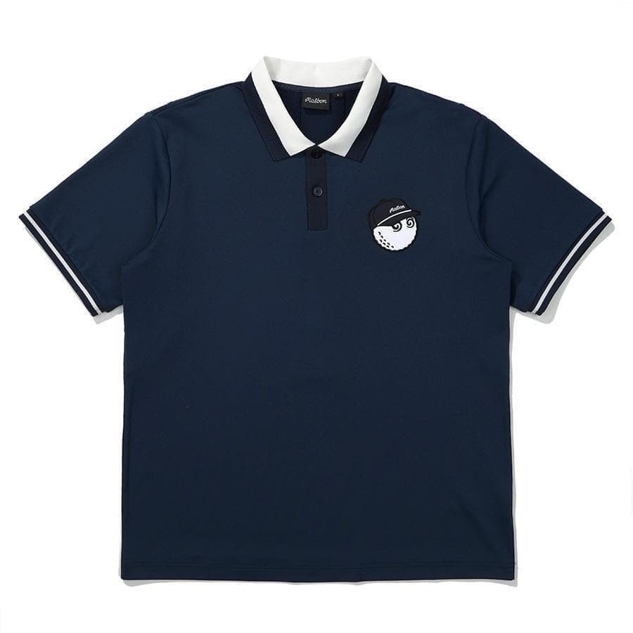 マルボンゴルフ ポロシャツ malbon golf メンズ シャツ 半袖 紺色L