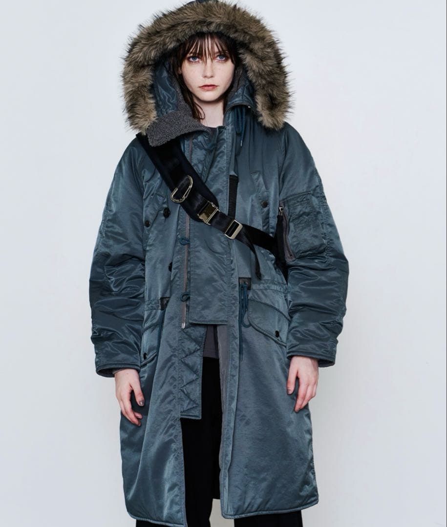 AIVER　N-3フライトコート グレイッシュブルー