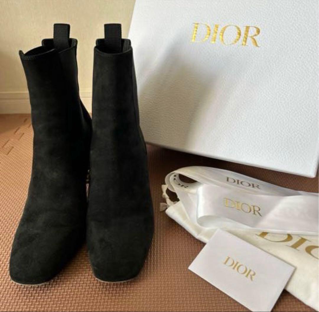 【完売品】DIORクリスチャンディオール　カナージュサイドゴアショートブーツ36