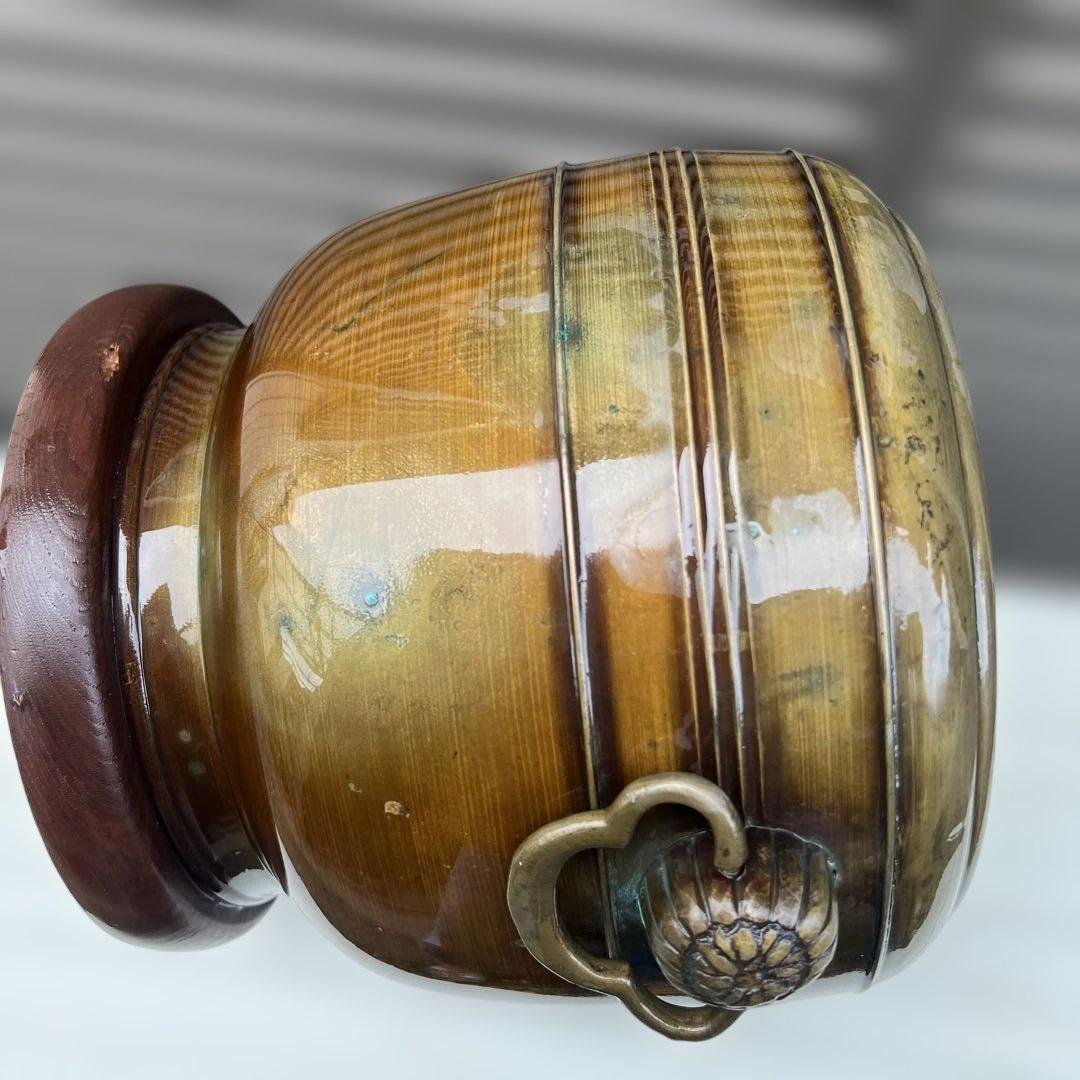 アンティーク雑貨　骨董　大正昭和初期　銅火鉢　高さ約240mm