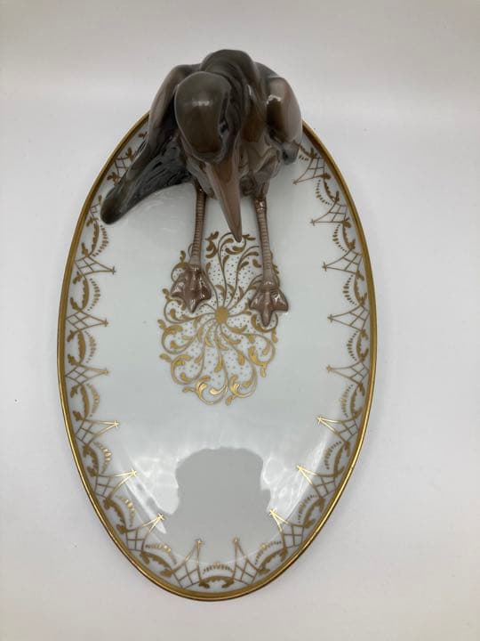 ローゼンタール　オーバルプレート 鷺 フュギリン 金彩 ババリア　アンティーク