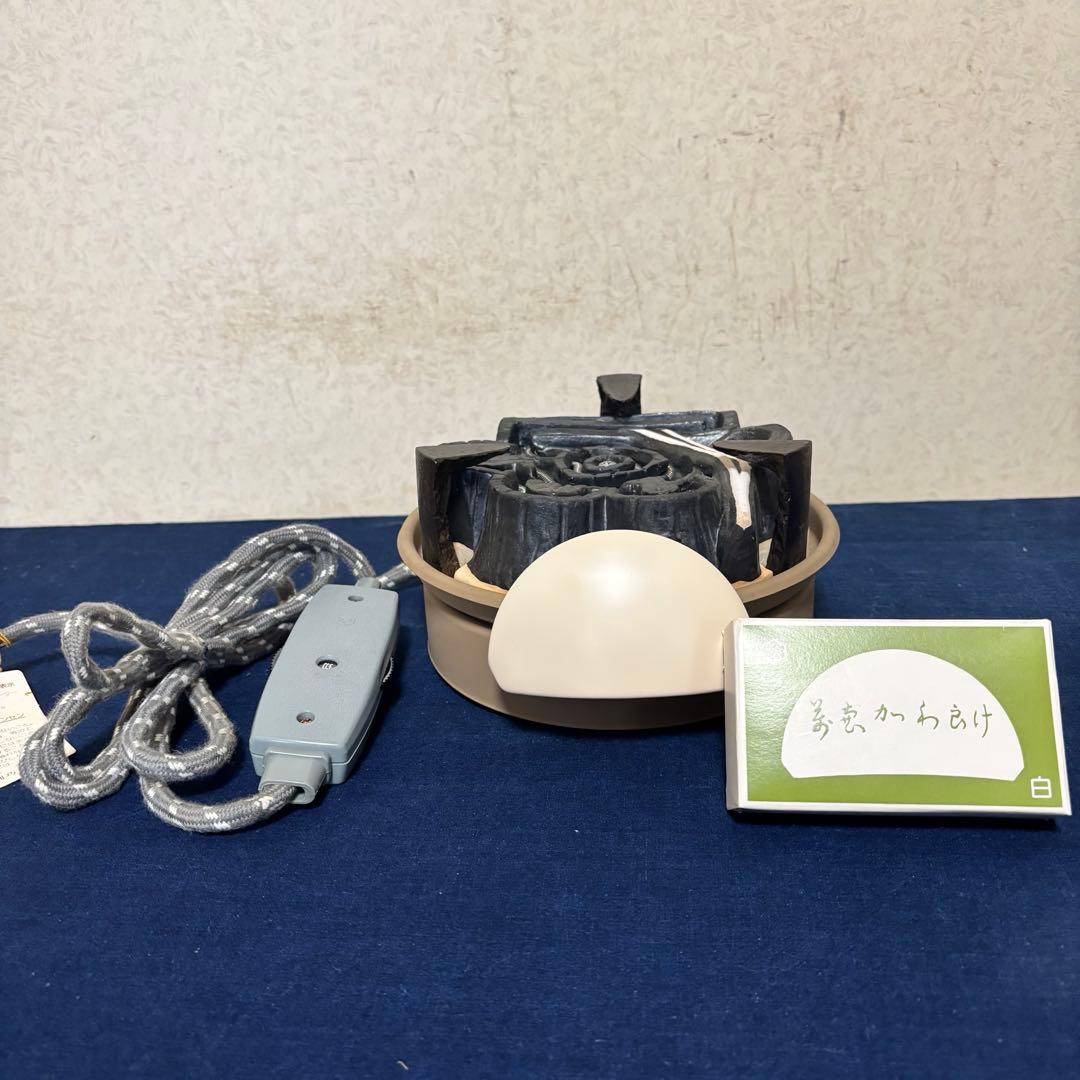 風炉/茶釜/電熱器/唐銅面取風炉/尻張釜/野々田電熱器/敷板/香入れ/茶道具