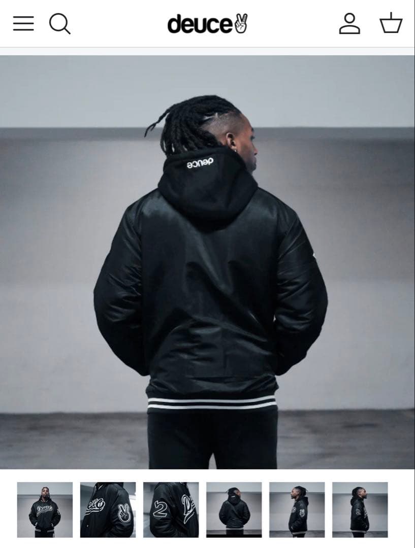 deuce brand バーシティ ジャケット スタジャン