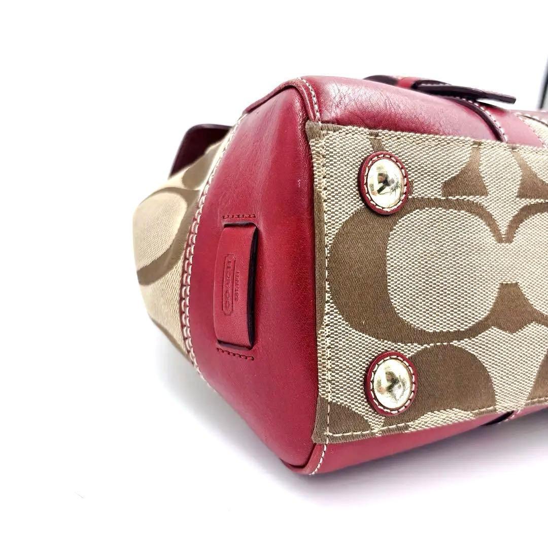 COACH シグネチャー レザーキャンバス ハンドバッグ 00s Y2K