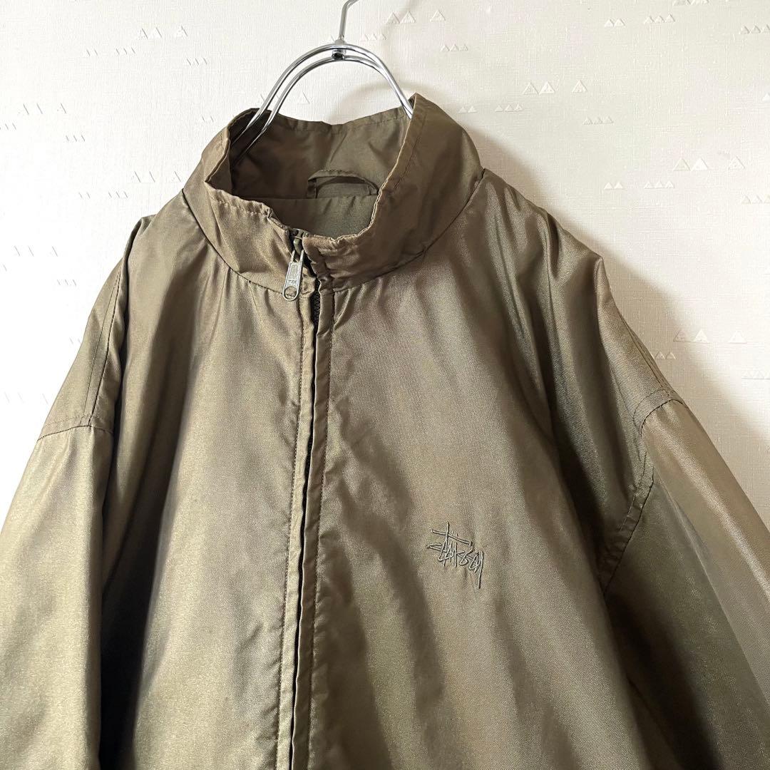 古着 90's オールド ステューシー ナイロンジャケット オリーブ コヨーテ