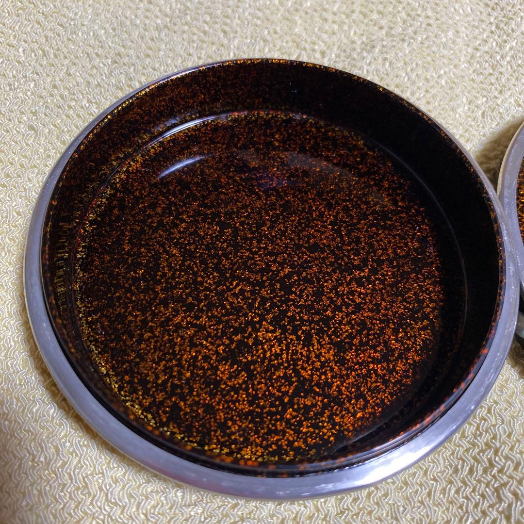 木製香合　錫縁　中金地　青貝千鳥貝模様　未使用