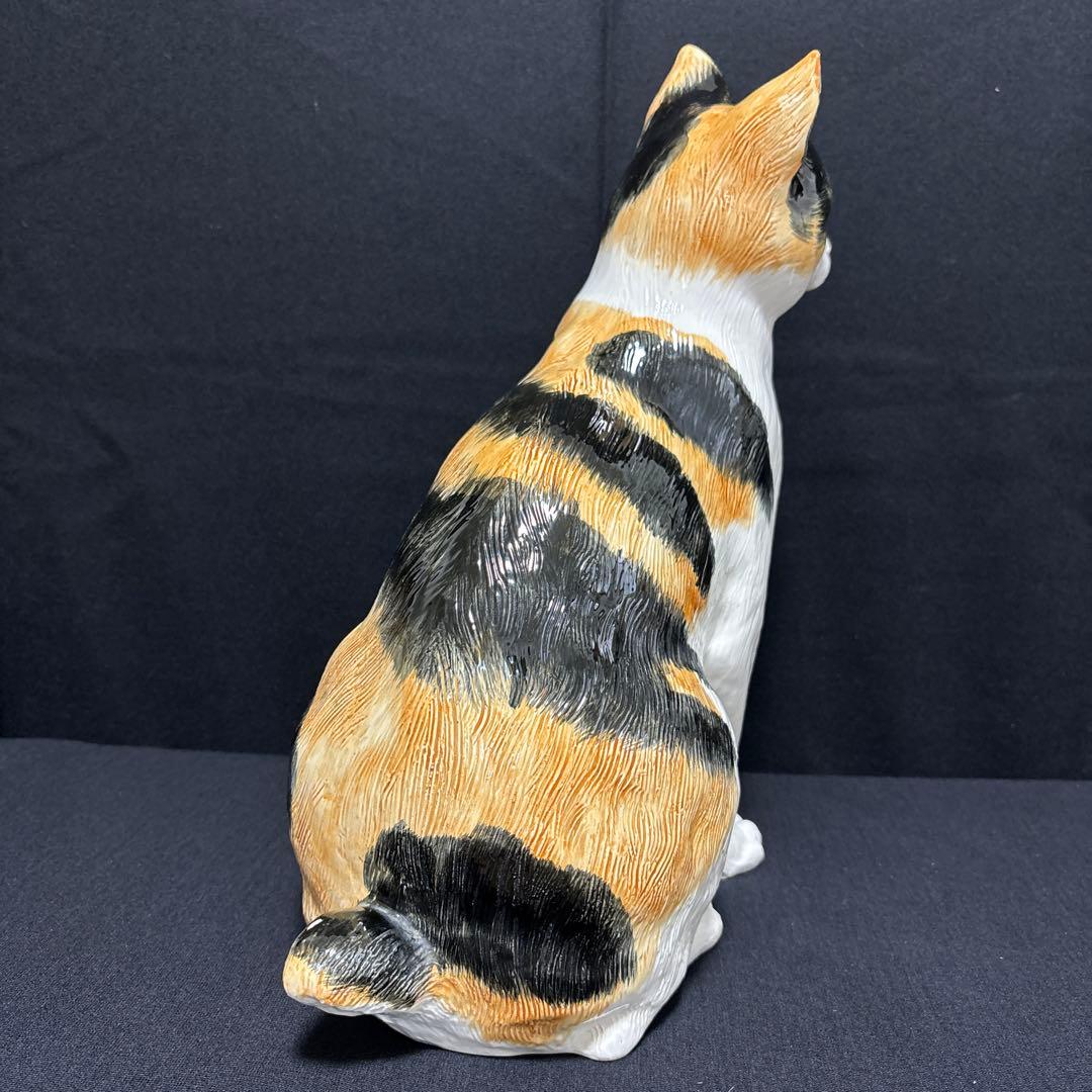 大きな三毛猫ちゃん陶器高さ39センチ
