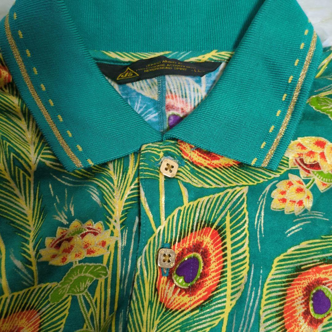 J's JUMBO ジャンボ尾崎 総柄　ポロシャツ 花柄　刺繍　サイズXL