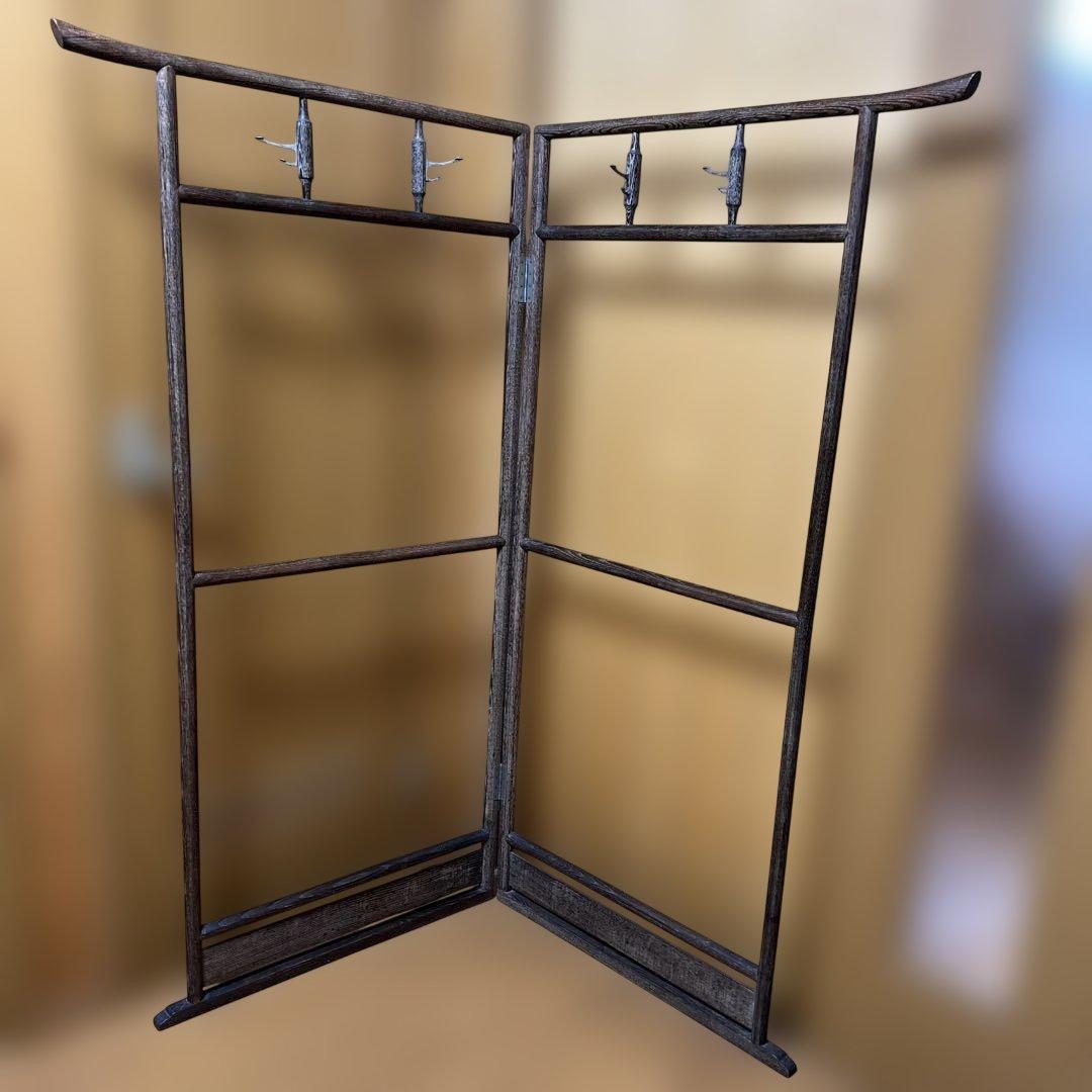 衣紋掛け　木製コーナー型衣桁 4フック付き