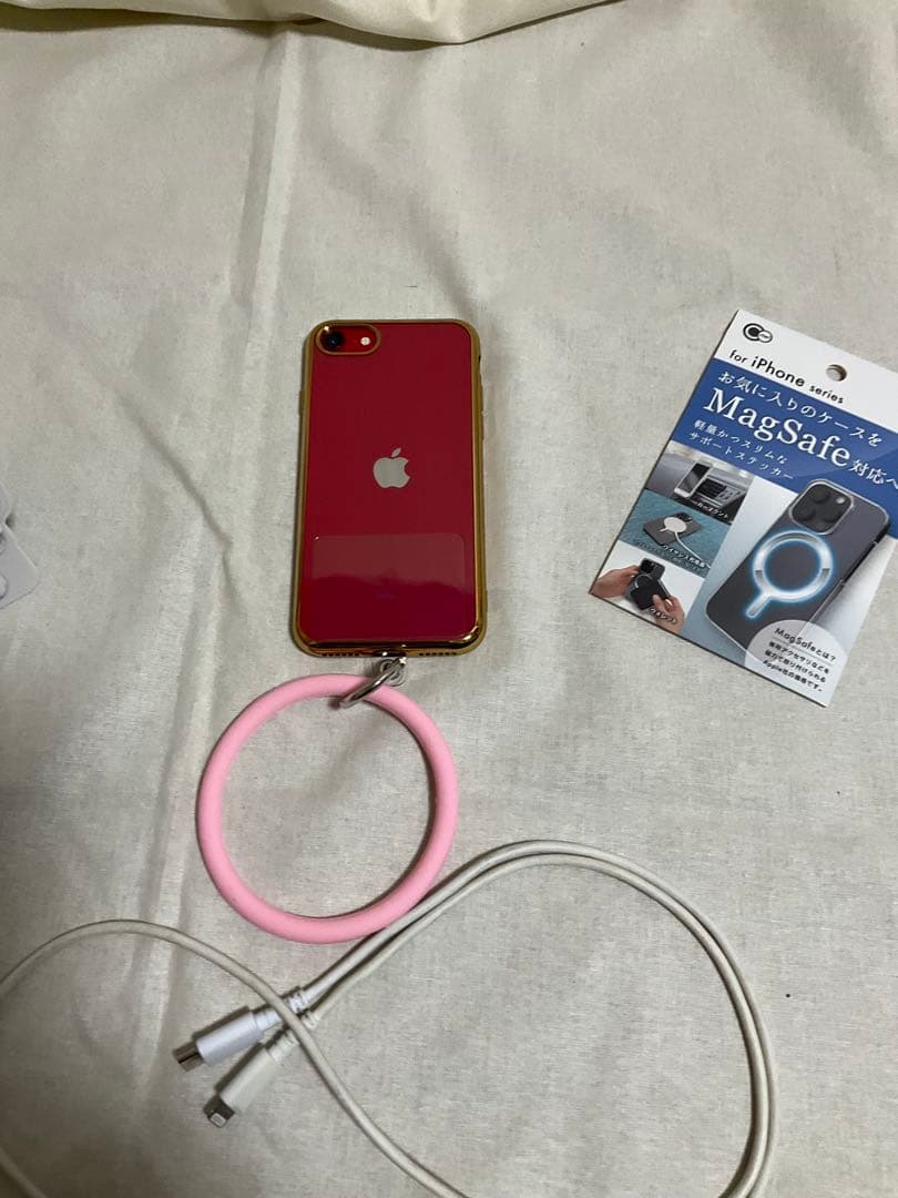 【特別SET】iPhone SE2 64GB RED もちまるスタンド&ケース付