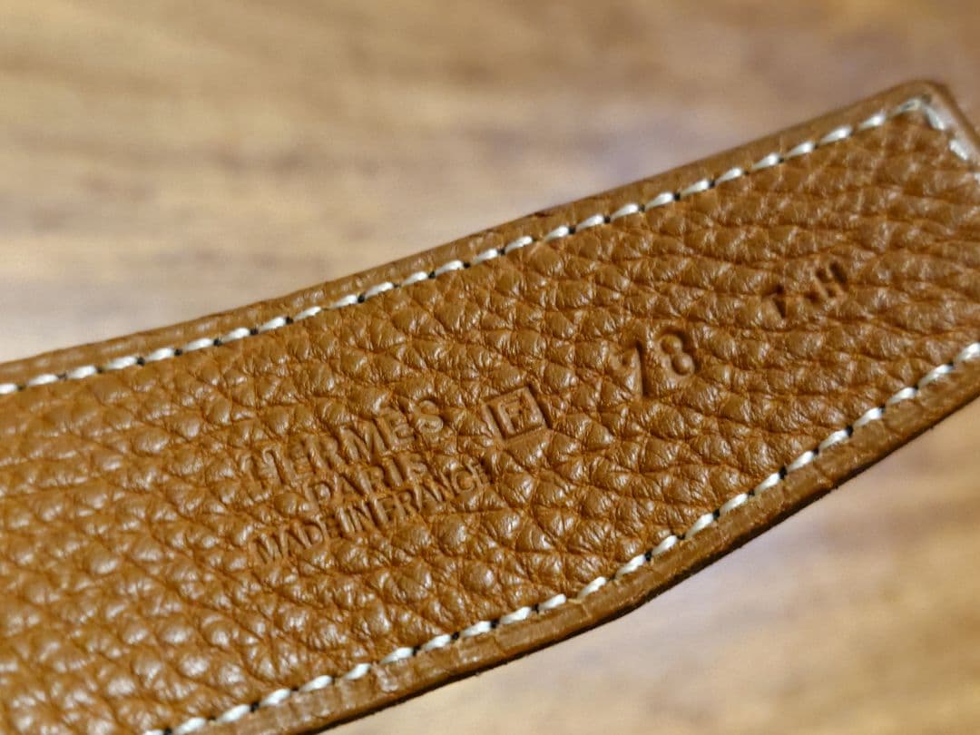 ■いちご■HERMES リバーシブルベルト93cm ブラックxキャメル