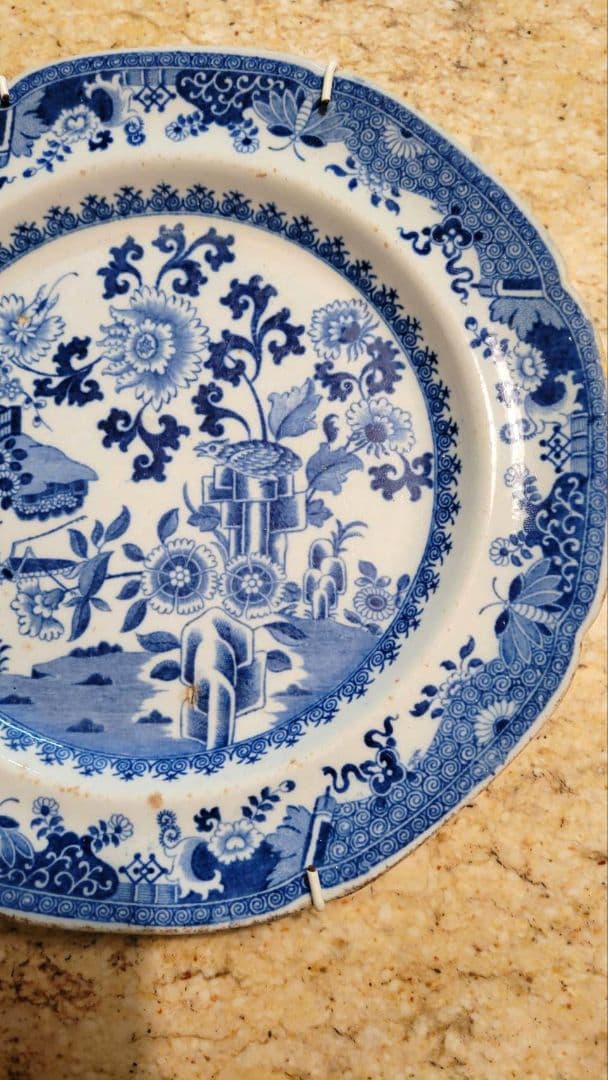 スポードのウィローパターン皿