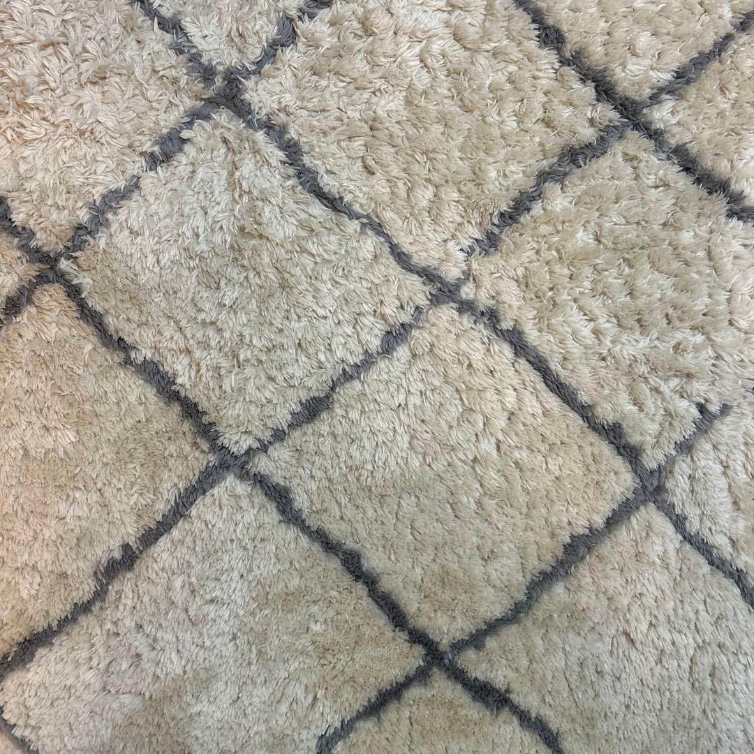 クロス　FAMO クラッシュゲート　ラグ　絨毯　お洒落　白　ラグマット　ふわふわ