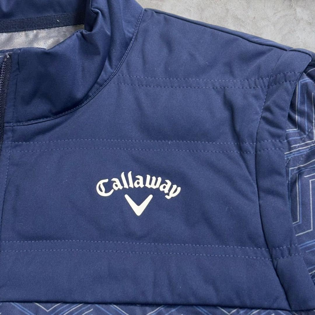 【美品】Callaway ゴルフ 中綿入りスターストレッチブルゾン ネイビー