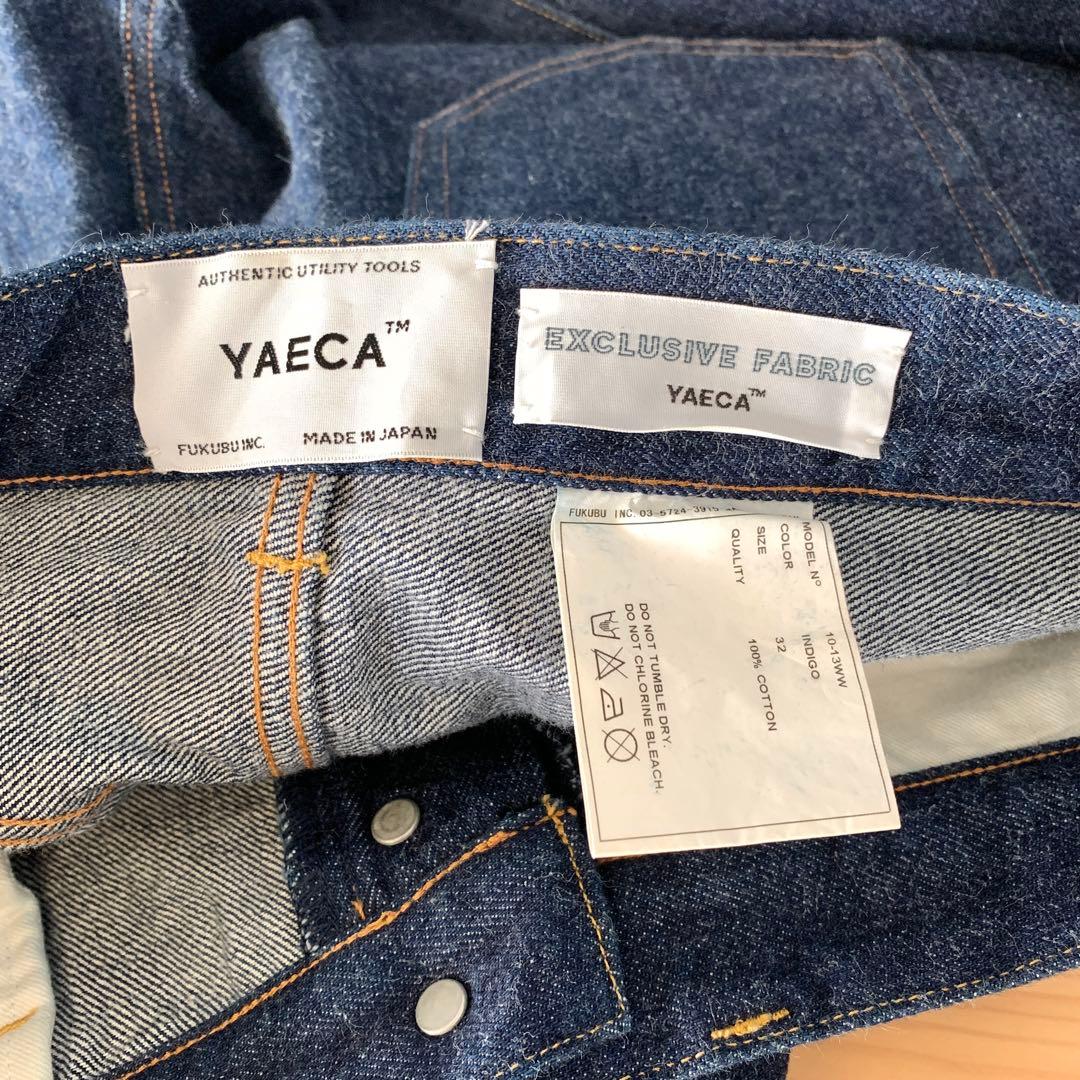 YAECA ワイドテーパードデニムパンツ 32 ヤエカ 色落ちなし 美品 M