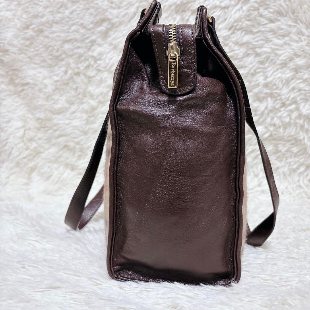 【超希少】Burberry カシミヤ ノバチェック柄 ショルダーバッグ