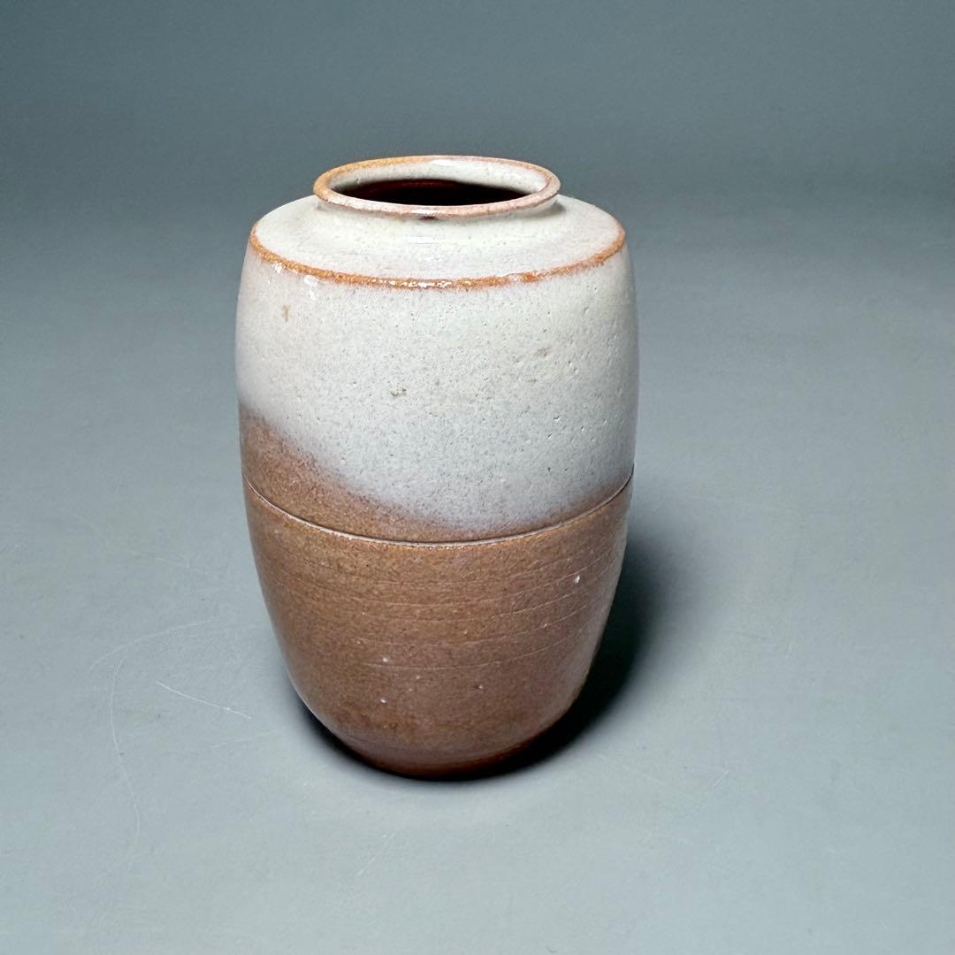 山口県指定無形文化財保持者　波多野善蔵　萩焼　茶入　共箱　仕覆　茶道具　家元旧蔵