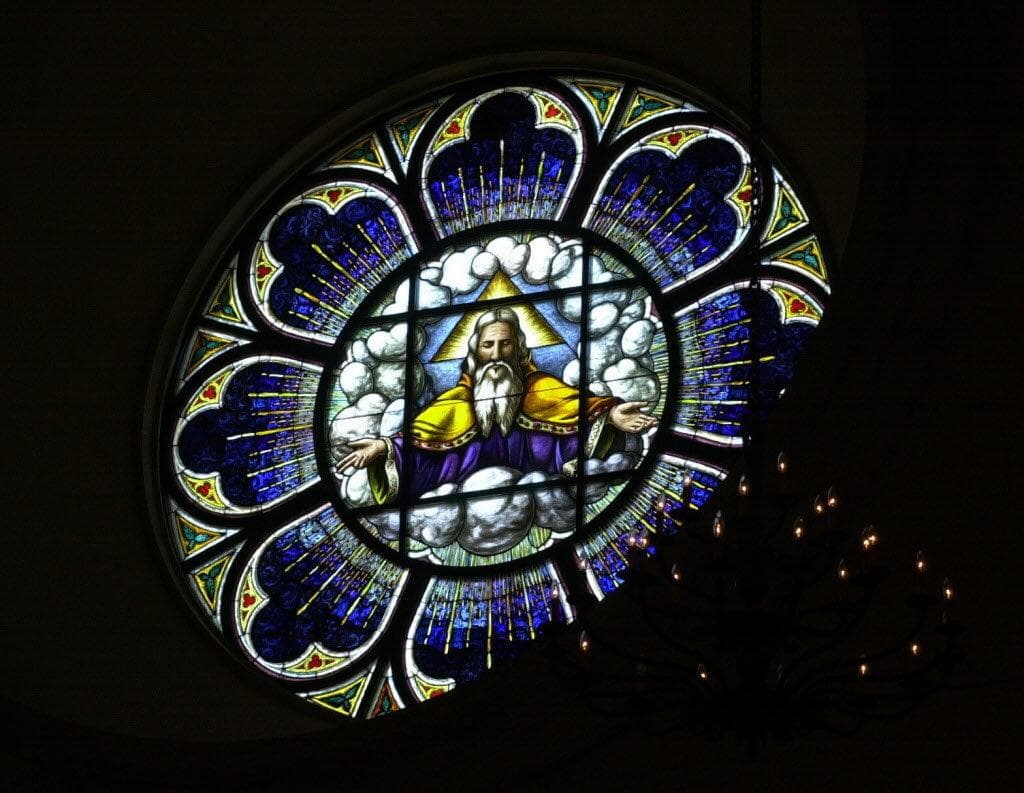 新品未使用 父なる神ヴィンテージ ステンドグラス イエス キリスト ティファニー