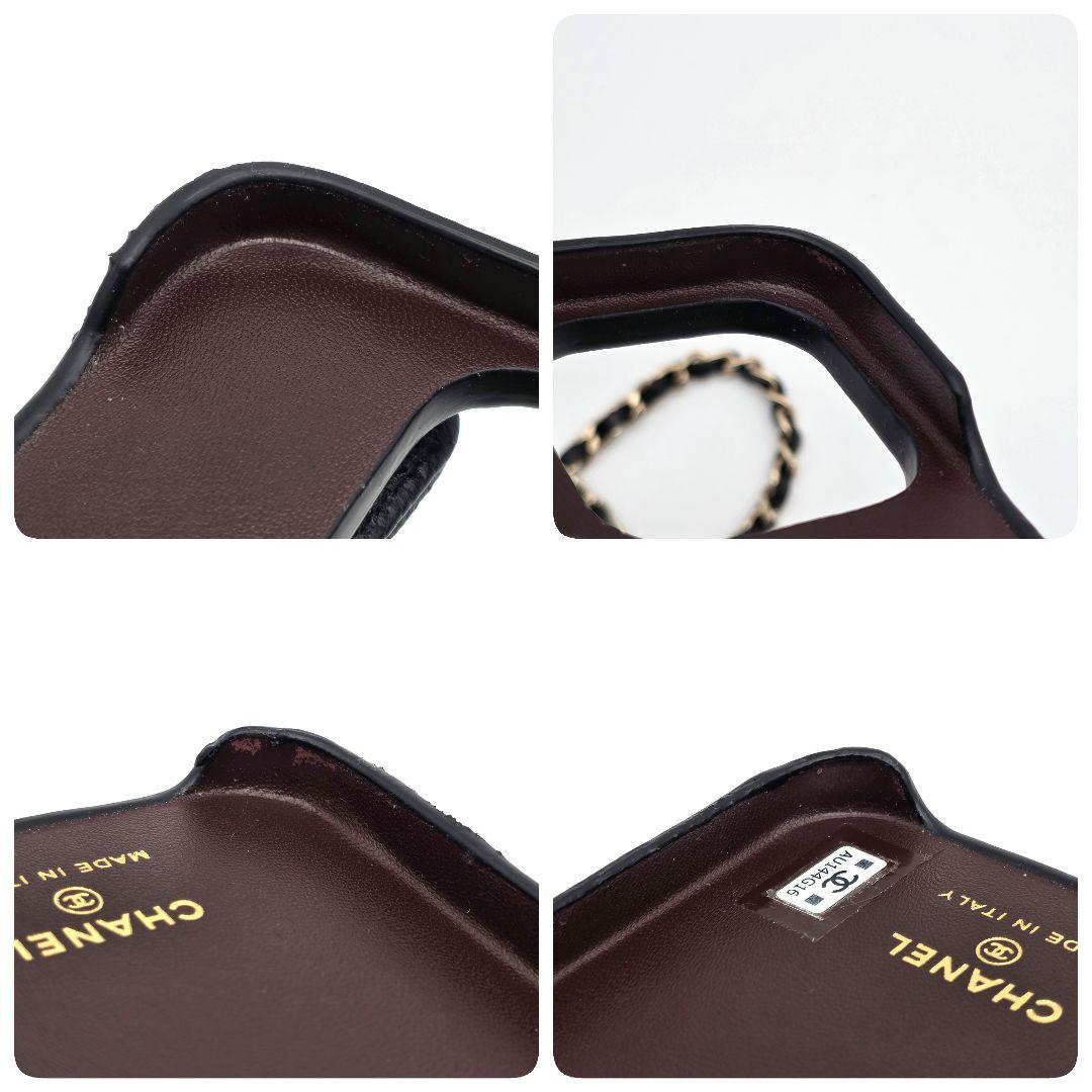 CHANEL iphone15proケース マトラッセ チェーン レザー