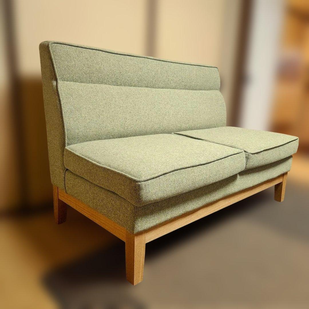 愛知県直接受け取り　ニトリ 2Pソファ モスグリーン ナチュラル ファブリック