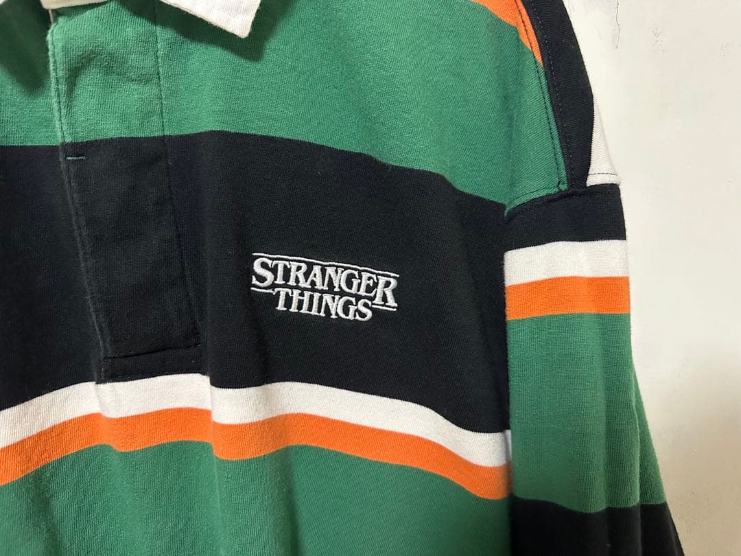 STRANGER THINGS ストライプラガーシャツ　ストレンジャーシングス