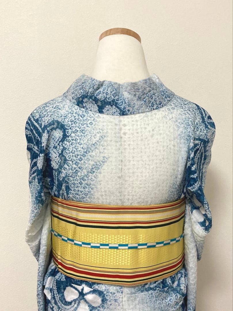 有松絞り　浴衣　スミレ　裄66.5cm 美品