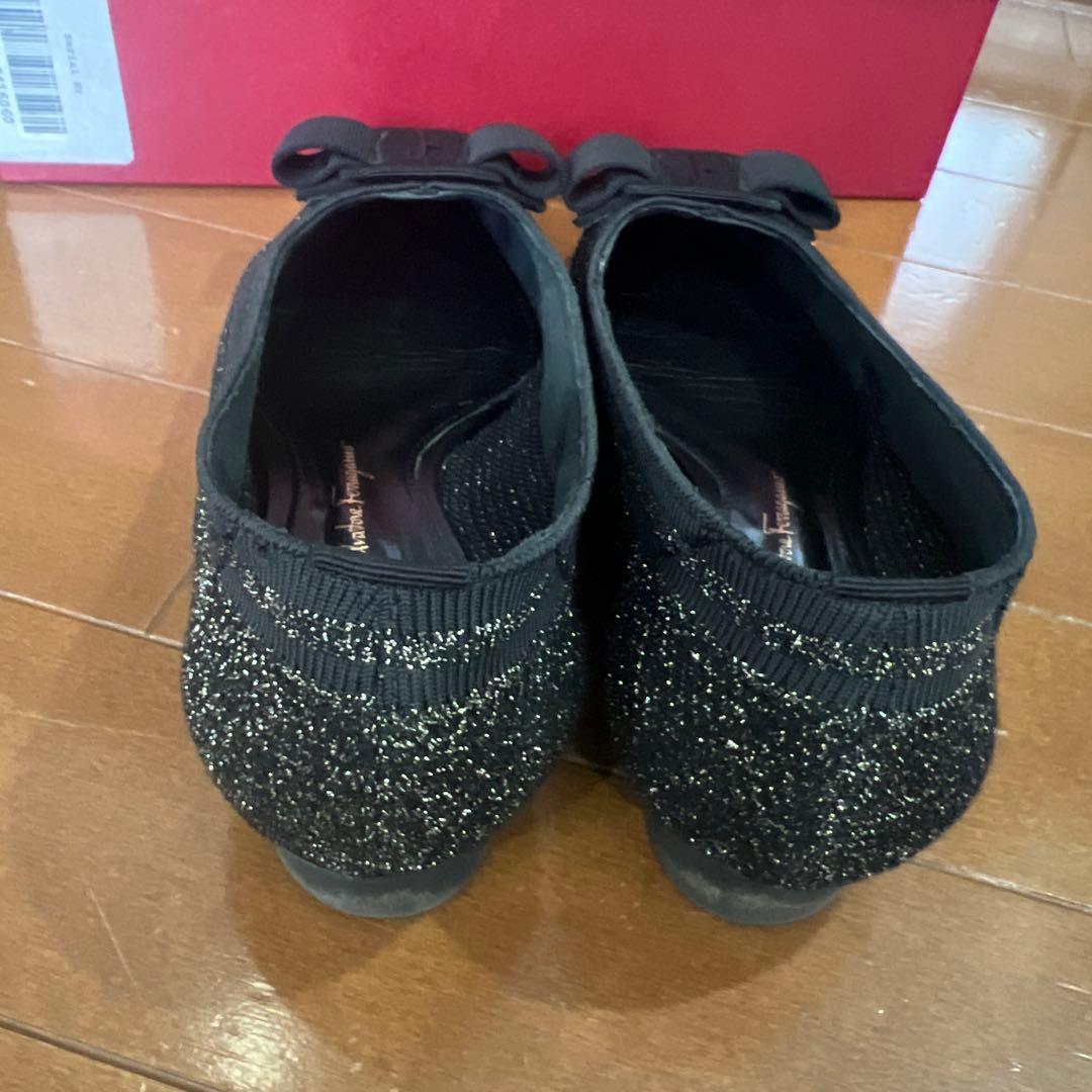 Salvatore Ferragamo ブラック フラットシューズ　6 23.5