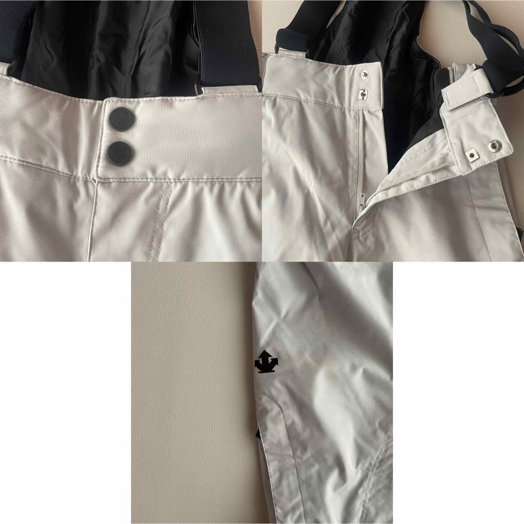 5488【美品】デサント スキーウェア 上下セット ビブパンツ 中綿入り 白 黒