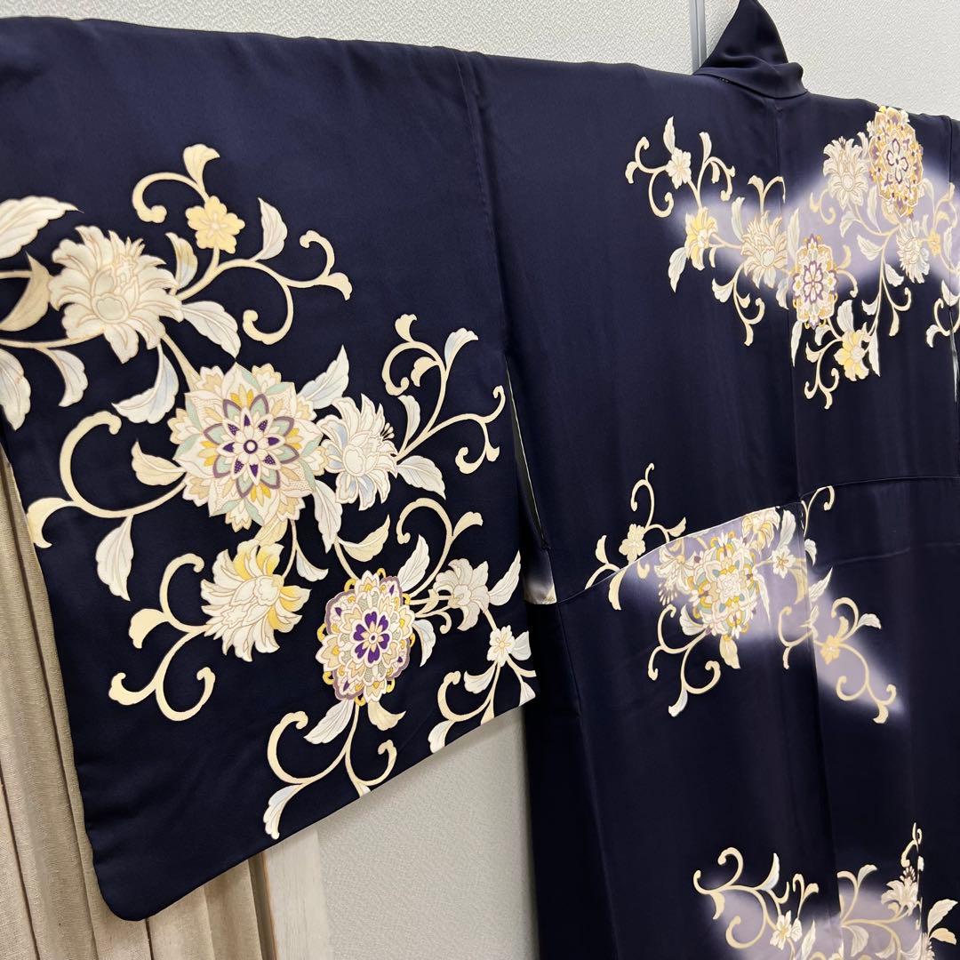 ボ*す様 裄68 正絹　袷　訪問着　アラベスク　難あり