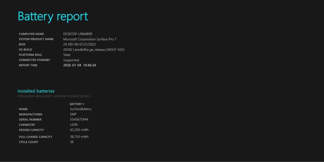 【極美品】Surface Pro 7 i5 8GB 256GB バッテリー90%