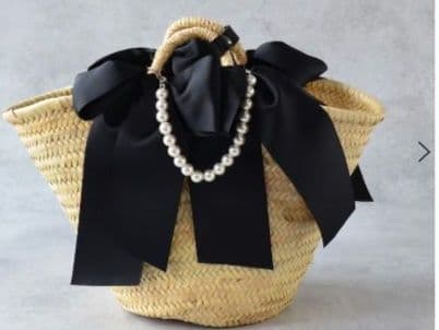 【新品未使用】RAPTURE ラプチャー　かごバッグ　バスケット　リボン　L