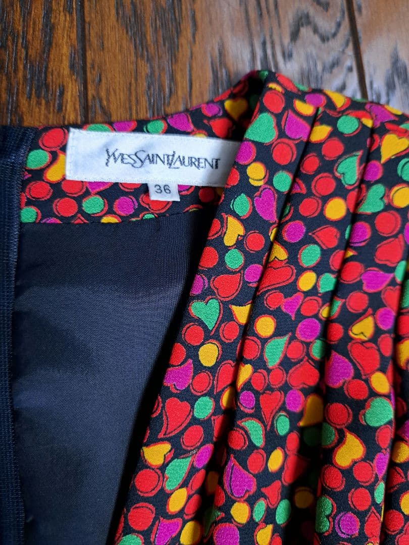 サンローラン ビンテージ ワンピース 高級感　M サイズ　大人可愛い