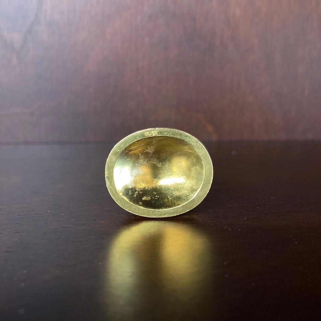 GOLD仕上げ純銀製シルバー洗観音仏像本物ミニチュアフィギュア